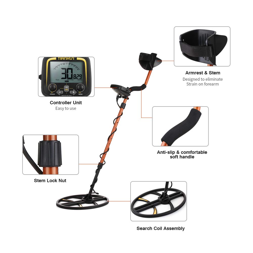 Amazon.com: Metal Detector, TIANXUN High Sensitivity Underground Metal Detector Gold Digger Hunter High Performance LCD Display Metal Finder Treasures ...
