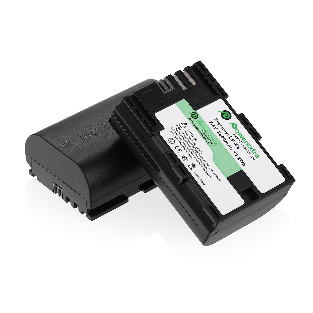 Powerextra 2 Pack Battery and USB Charger for Canon LP-E6 LP-E6N and Canon EOS 70D, EOS 5D Mark II, 5D Mark III, 7D Mark II, EOS 80D, 60D, 6D, 7D, 5DS, 5DS R and BG-E14, BG-E13, BG-E11, BG-E9, BG-E7, BG-E6 Grips