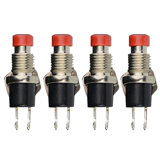XLX 50pcs Red Cap 7mm Mini Lockless SPST Momentary Micro Off Switch 2