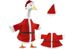 SPNKMJUJ Porch Goose Christmas Outfits for 23" Plastic Cement Goose Festive Holiday Yard Goose Clothes with Hat
