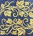 Two Hug Gold Flower Leaves Iron on Embroidered Appliques Patch Flower Motifs, Craft, Sewing, Embroidery Patches, Embroidered Lace Fabric Ribbon Trim Neckline Collar (Gold)