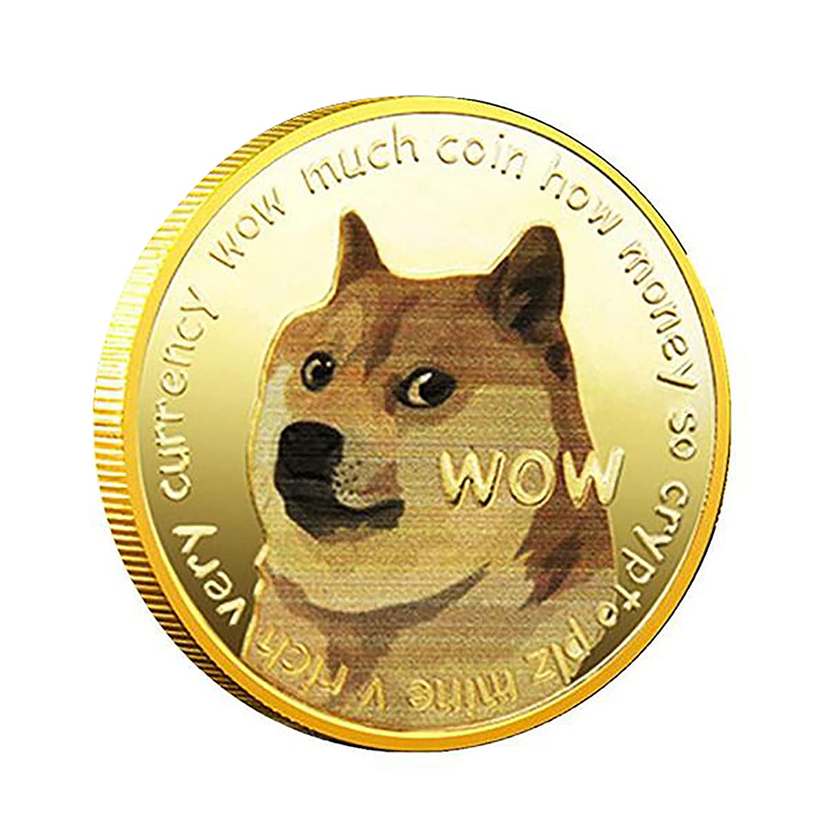 QUEAMBLER Dogecoin Coin Doge Coin Commemorative Coin Physical Blockchain Crypto Collectible Coin with Protective Case 1PCS