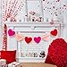 Whaline Valentine's Day Felt Heart Garland Banner for Indoor Outdoor Wedding Engagement Anniversary Party Favor(9.8 feet)