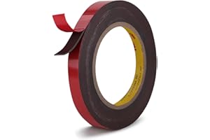 NDCADHESIVE Heavy Duty Double Sided Tape 0.39" x 16.5 Ft Made of 3M VHB 4611 Strong Adhesive Withstands 450°F for Reliable Waterproof Foam Mounting Tape for Home Office Deco Automotive Metal Glass Bonding