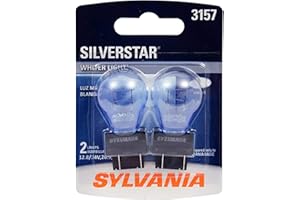 SYLVANIA - 3157 SilverStar Mini Bulb - Brighter and Whiter Light, Ideal for Daytime Running Lights (DRL) and Back-Up/Reverse Lights (Contains 2 Bulbs)