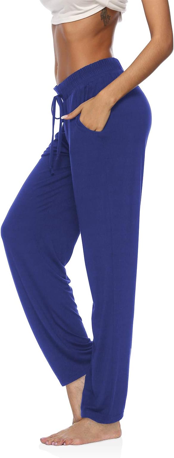 DIBAOLONGWomens Yoga Pants Wide Leg Comfy Drawstring Casual Loose Straight Leg Lounge Pants Workout Running Sweatpants