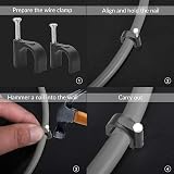 Elezenioc Round Cable Clips 100Pcs 6mm Nail Clips Cable Management Black view 6