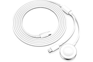 Jascenic Apple Watch Charger USB C to Lightning Cable 6FT [Apple MFi Certified] 2 in 1 iPhone and Watch Charger for iWatch Se