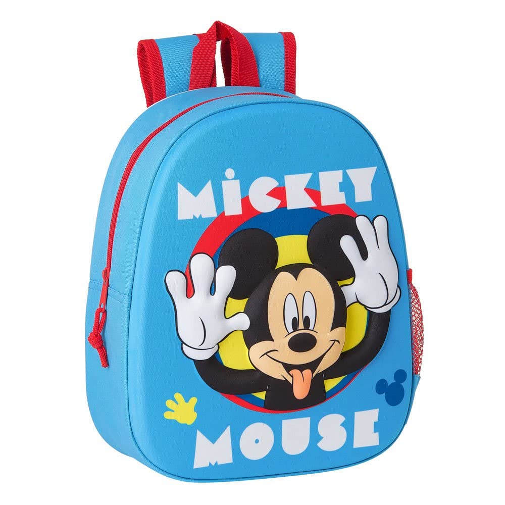 Safta Backpack with 3D Design, Adaptable to Mickey Mouse Clubhouse, 270 x 100 x 320 mm