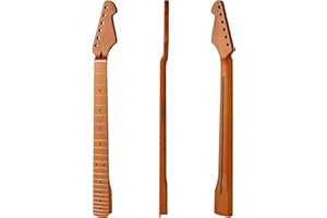FENDIROCIK 22fret Yellowish Matte 9.5" Electric Guitar Neck ST Canadian Roasted Maple Electric Guitar Neck, Cow Bone Nut