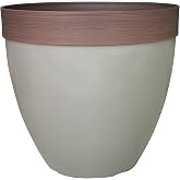 Southern Patio 15" Hornsby Resin Planter with Drainage Hole and Plug, Taupe | UV Protected, High-Density Resin Stays Lightweight Yet Durable Enough for Large Floral Arrangements and Everyday Use