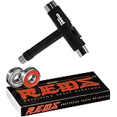 Bones Reds Bearings 8-Pack for [Skateboards, Longboards, Scooters, Spinners] (8-Pack W/Tool)