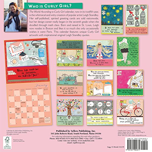 The World According to Curly Girl 2019 Wall Calendar, 12 x 12, (CA-0437)