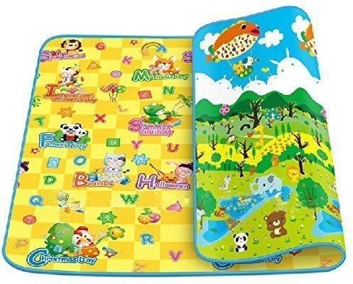 GLIVE (LABEL) Anti Skid, Double Sided Baby Crawling Mat Baby Mat Carpet for Kids Double Sided Water Proof Play Mat (120 x 180 cm / 4 x 6 Feet)