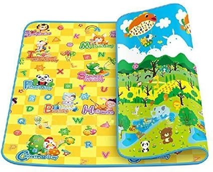 GLIVE (LABEL) Playmat Waterproof, Anti Skid, Double Sided Baby Crawling Mat Waterproof Double Side Baby Play Crawl Floor Mat for Kids (90 x 120 cm / 3 x 4 Feet)
