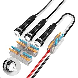 FILN 3 Pcs LED 8MM (5/16'') 12V Metal Indicator