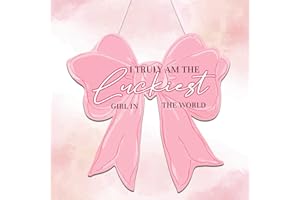 SFDHVCF Pink Bow Wall Decor Coquette Bow Wall Sign Preppy Bowknot Hanging Birthday Party Gifts Decorations Welcome Door Sign Decor for Bedroom College Dorm Apartment Indoor Outdoor Porch