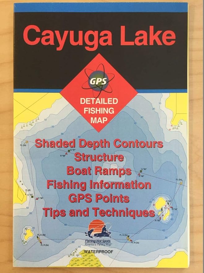 Cayuga Lake Detailed Fishing Map (S455) New York Series