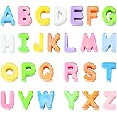 DanLingJewelry 52Pcs Mixed Large Acrylic Letter Beads Rainbow 26 A-Z Capital Alphabet Beads for Jewelry Making Bead Assortments DIY Crafts