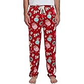 Hello Kitty & Friends Holiday All-Over Print Men's Lightweight Plush Minkey Fleece Sleep Pajama Pants