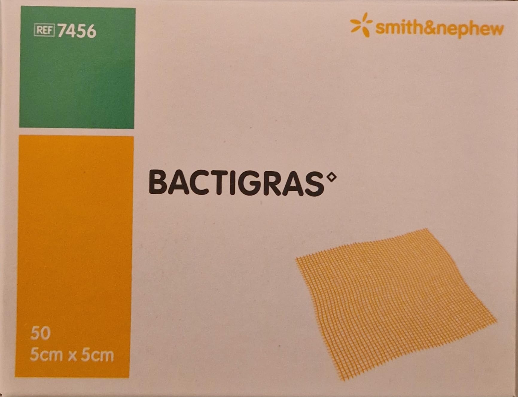 Bactigras 7456 Dressings, 5 cm x 5 cm (Pack of 50)