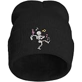 Geoocii Beanies Hat, Fashion Men's and Women's Black Cool Embroidered Winter Knit Hat