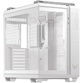 ASUS TUF Gaming GT502 Horizon White Edition ATX Mid-Tower Gaming PC Case | Panoramic Design, 360mm Radiators &amp; 400mm Graphics Cards, Dual-Chamber, Independent CPU And Graphics Cards Cooling Zones