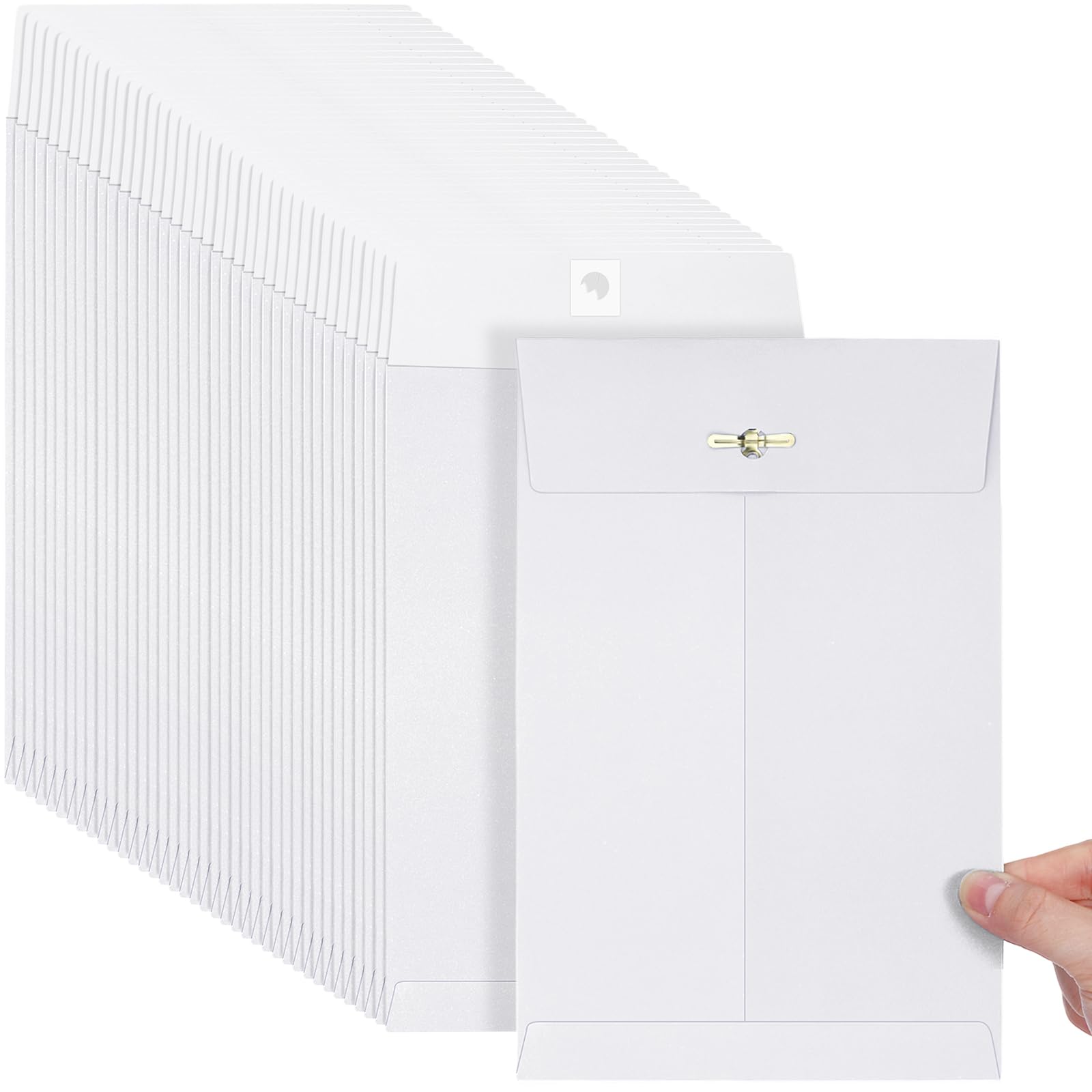 Photo 1 of Teling 50 Pcs Manilla Envelopes Clasp Kraft Catalog with Closure for Storing Mailing 28 lb Kraft Envelope Paper for Office Document School Business Home(White,6 * 9)