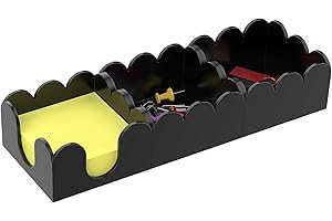 YAGELI Magnetic 3-in-1 Acrylic Sticky Note Holder Dispenser | Modern Desktop Organizer for 3x3 Post It Notes & Memo Pads with Non-Slip Base | for Productive Workspace at Office, Home or School | Black