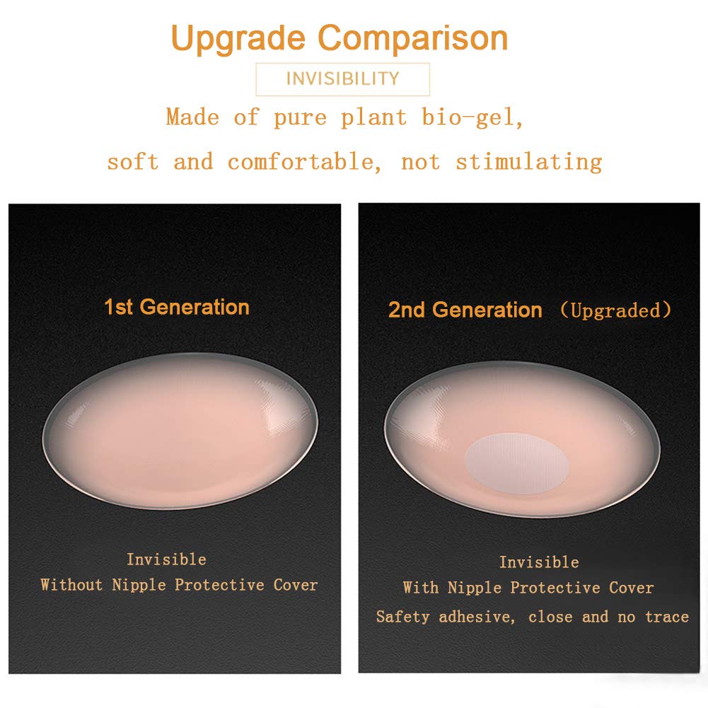 OUYUI Nipplecovers Reusable 4 Pairs Pasties for Women Self Adhesive Silicone Nippleless Cover Round Invisible Bra,Diameter 80mm