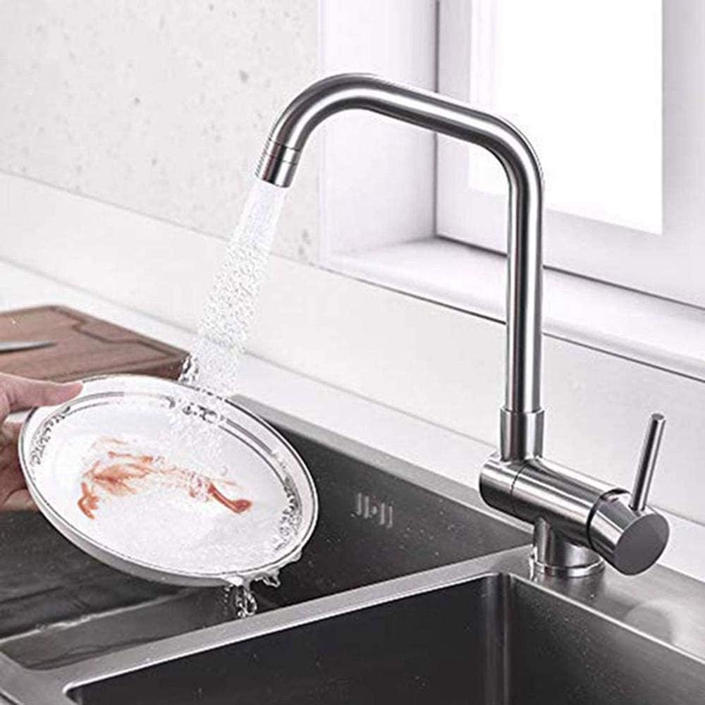 Níquel cepillado Dos modos Rotación de 360 grados Grifo para lavabo de