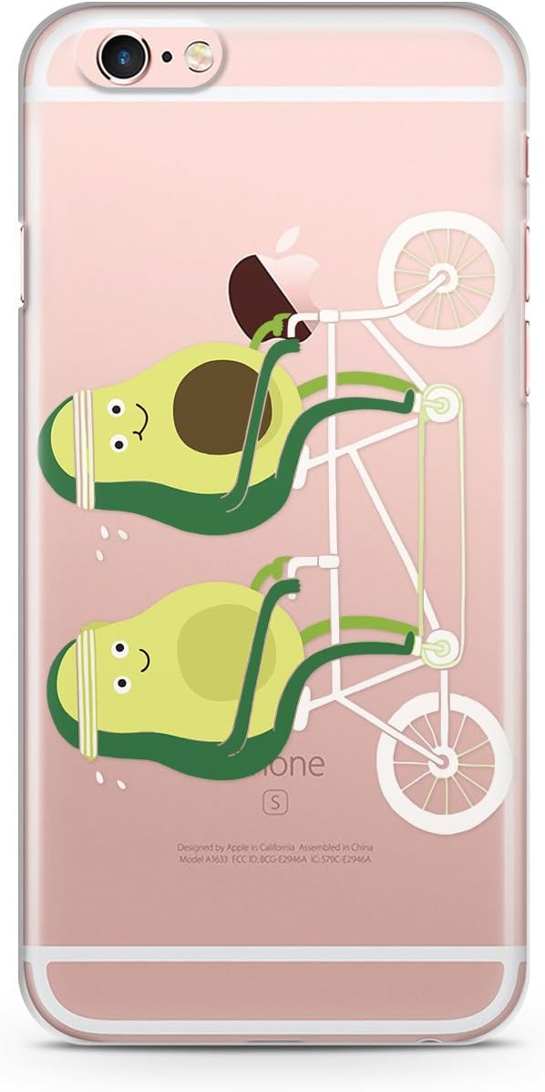 CodeiCases iPhone 6/6s Avocado in Bicycle Clear Cover, Avocado in Bicycle Case Clear Transparent for iPhone