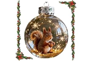 [2.75in] 2026 Wildlife Wonders Collection Crystal Glass Ornament 3D Animal Christmas Decoration Handcrafted Clear Plastic Bal