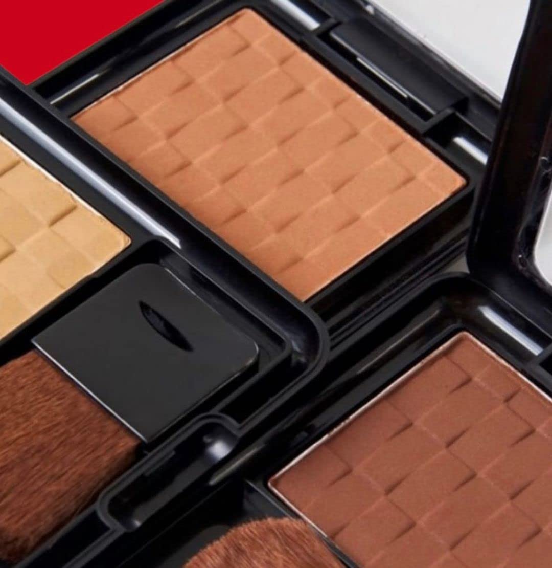 Black Radiance Pressed Powder, Pigment-Rich Matte Finish for Dark Skin Tones, Oil-Absorbing Compact with Mirror & Sponge - Rich Mahogany