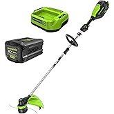 Greenworks 80V 16" Brushless Cordless String Trimmer, .095" Dual Line with Bump Feed, Variable Speed Control, Lightweight & Maintenance-Free Design
