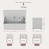 Vida Designs Leon Toy Box White Wood 100x40x48cm Lift Lid Storage Ottoman view 5