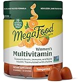 MegaFood Women's Multi - Multivitamin for Women - Gummy Vitamins - Vitamin C, Vitamin D, Zinc, Vitamin B12 & Choline - Immune Support & Bone Health - Vegetarian - Tangerine - 60 Gummies (30 Servings)