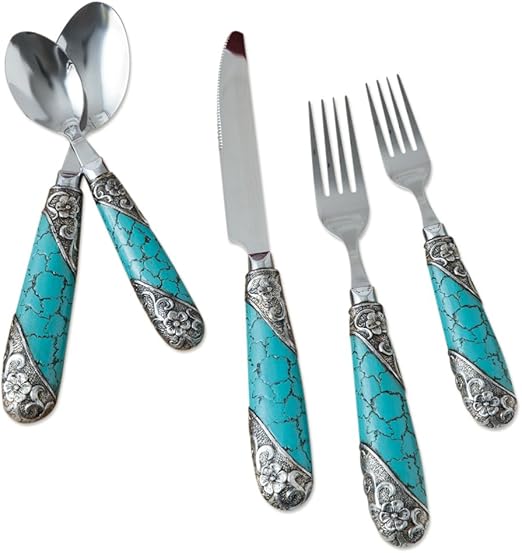 Western Turquoise Flatware 5 Piece Set Home & Kitchen