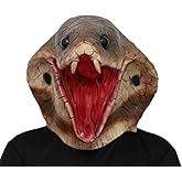 CreepyParty Snake Mask - Animal Halloween Costume for Parties, Cosplay, Photo Booth Props, and Pranks - Funny Gag Gift for Adults