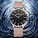 CIVO Mens Womens Unisex Ultra Thin Watches Minimalist Luxury Fashion Business Dress Casual Waterproof Quartz Wrist Watch for Man Woman with Rose Gold Stainless Steel Mesh Band (Brown)
