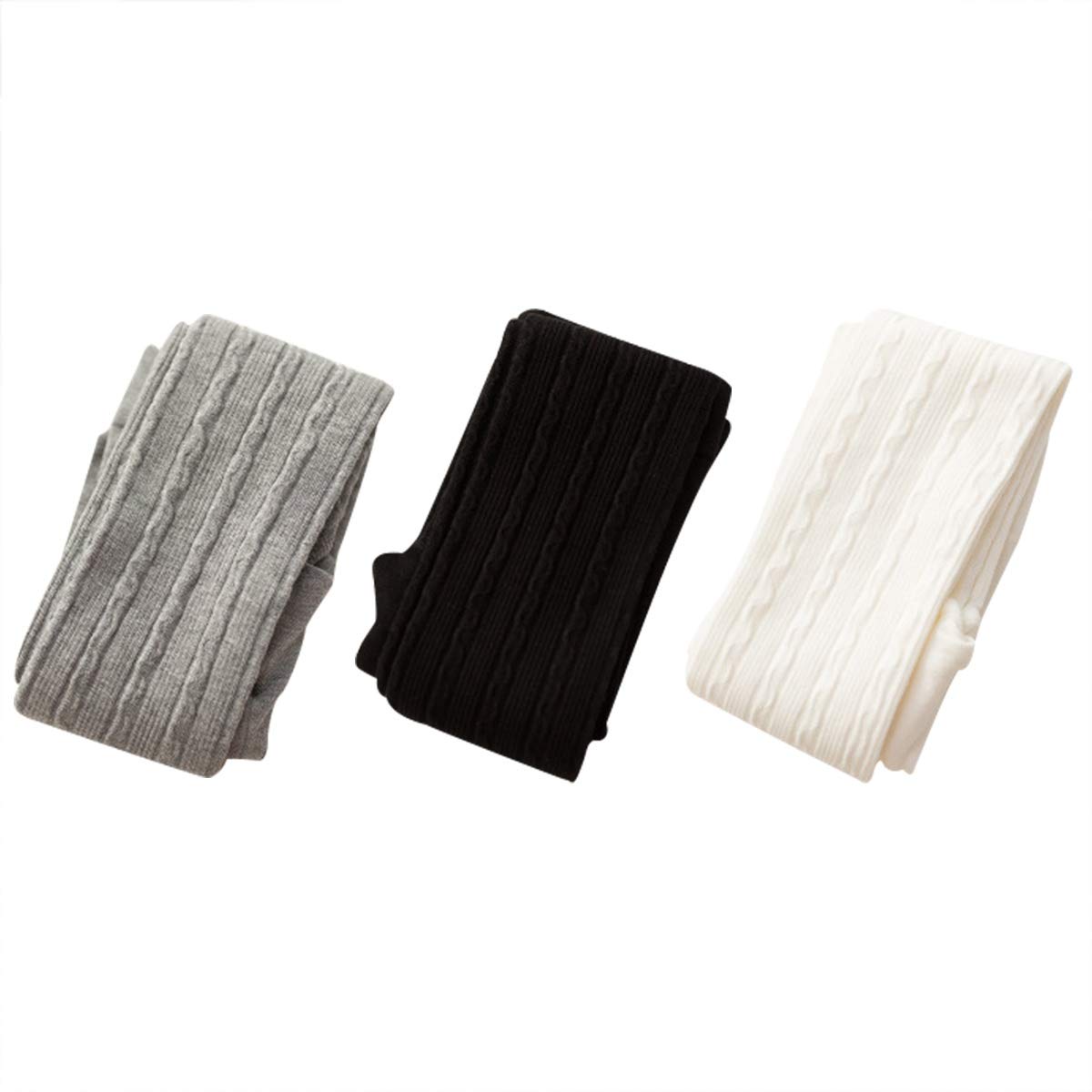 3//5PCS Stretch Knit Girl Tights,Multicolour Fashion Full Length Footed Kid Toddler Tight Legging Pantyhose