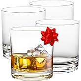 D'Eco Unbreakable Tritan Whiskey Glasses, 12 oz (Set of 4) - Crystal-Clear, BPA-Free Glasses for Bourbon & Scotch - Old Fashioned Glasses for Entertaining & Holiday Parties - Xmas Must Have Gift Set