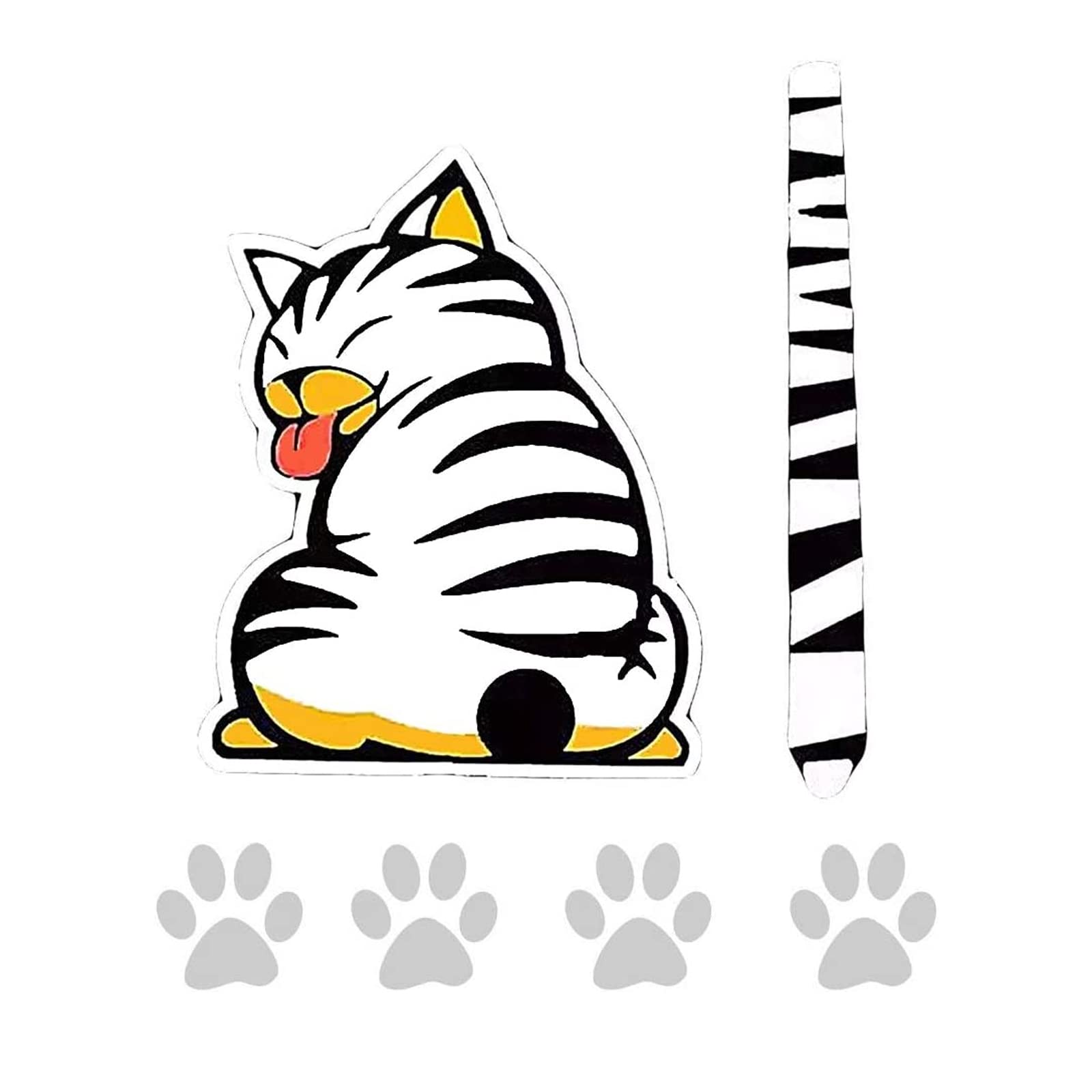 EQLEF® Cartoon Funny Cat Moving Tail Stickers Reflective Car Window Wiper Decals Car Styling