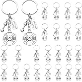 iMagitek 25 Pack Power Sports Keychains Fitness Motivation Keyrings with Weight Plate and Dumbbell Charms, I Choose Strength Tag Gym Weightlifting Keychains for Gym Trainer Gifts Lovers