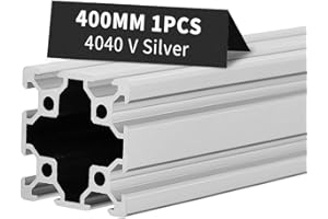 BELLA BAYS 1pc 15.75 inch 400mm 4040 V Slot Aluminum Extrusion Profile European Standard Anodized Silver Extruded Linear Rail Guide Frame for 3D Printer Laser Engraving Machine CNC Workbench DIY