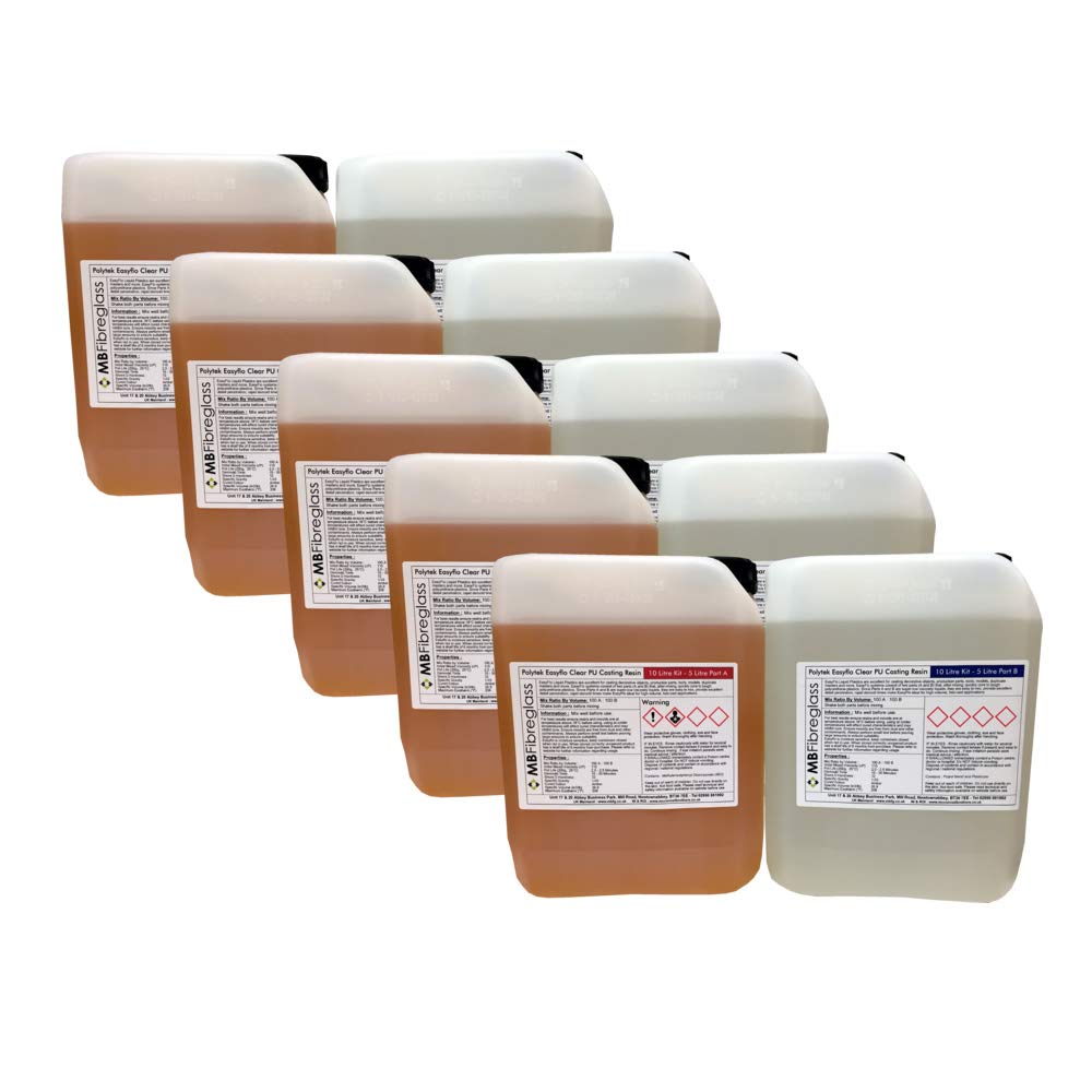 Polycraft EasyFlo Clear Polyurethane Liquid Plastic Casting Resin 50 Litre Kit