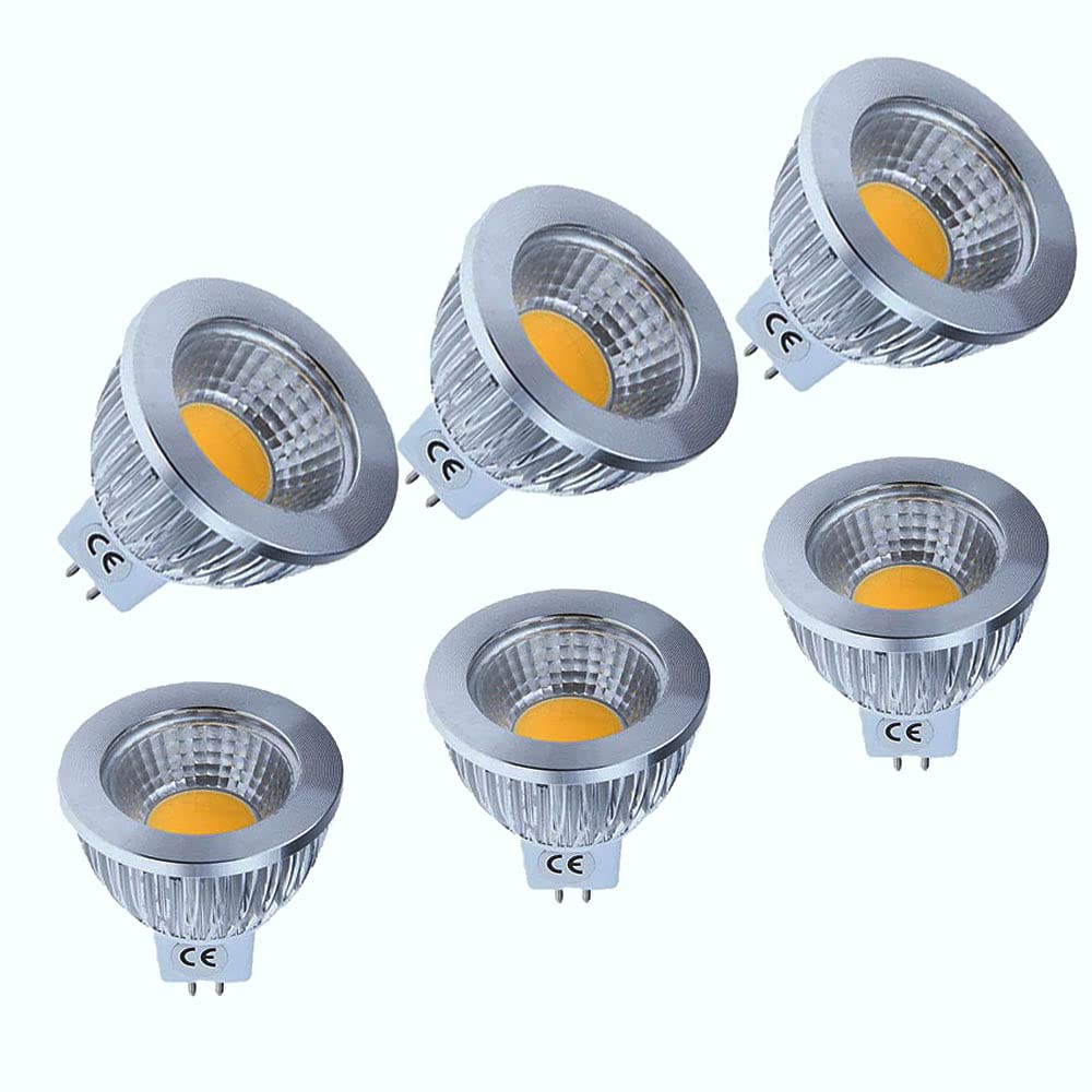 OUKAIDE 6 Pcs 6W MR16 LED Light Bulbs Warm White 3000K Spotlight MR16 60W Equivalent, Energy Saving MR16 600LM AC 85-265V Non Dimmable Space Aluminum Material