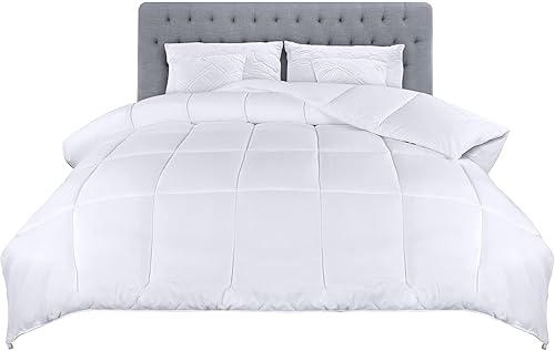 Utopia Bedding Double Duvet – 4.5 Tog Lightweight Coverless Duvet, Soft Breathable Microfiber with Box Stitching – Ideal for Summer and All Seasons, 200x200 cm (White)