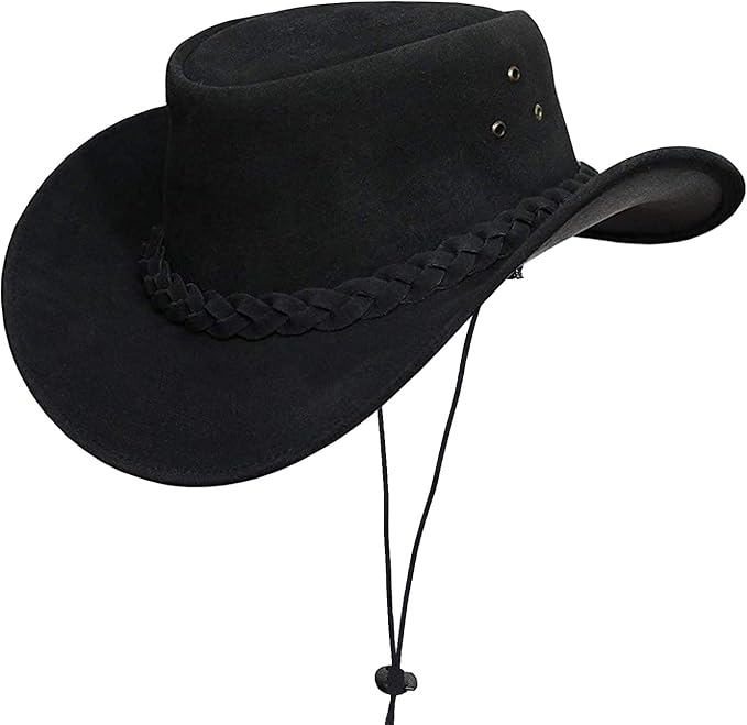 BRANDSLOCK Cowboy hat for Men and Women Suede Leather Western Outback