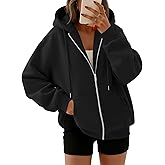 Trendy Queen Womens Zip Up Hoodies 2026 Oversized Sweatshirt